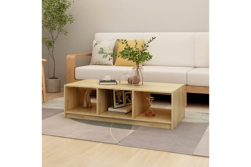 Soffbord 110x50x34 cm massiv furu - Brun - Soffbord