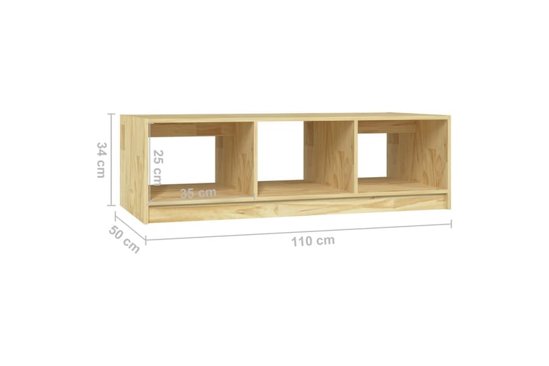 Soffbord 110x50x34 cm massiv furu - Brun - Soffbord