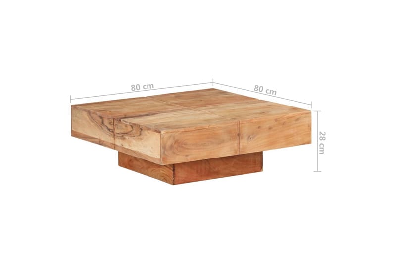 Soffbord 80x80x28 cm massivt akaciaträ - Brun - Möbler - Bord & matgrupper - Soffbord