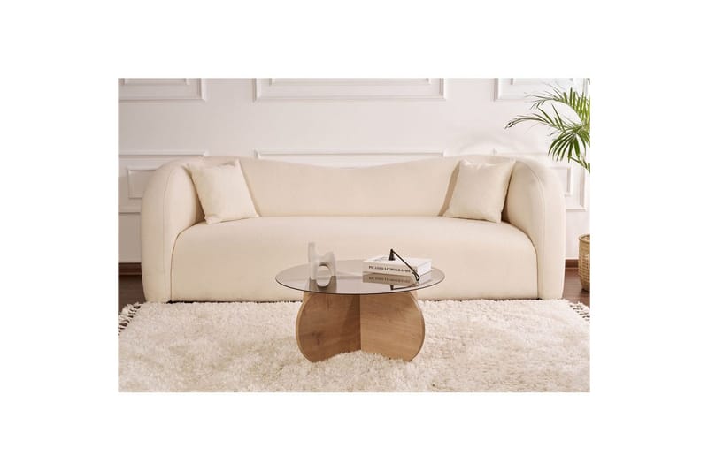 Soffbord Aeris 75 cm med Glasskiva - Safir Ek / Rök - Möbler - Bord & matgrupper - Soffbord