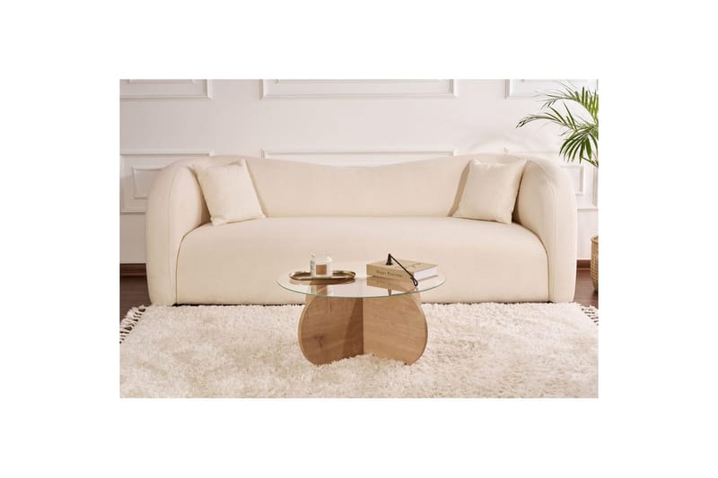 Soffbord Aeris 75 cm med Glasskiva - Safir Ek / Transparent - Möbler - Bord & matgrupper - Soffbord