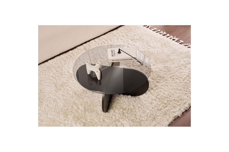 Soffbord Aeris 75 cm med Glasskiva - Trä Svart / Transparent - Möbler - Bord & matgrupper - Soffbord