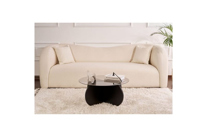 Soffbord Aeris 75 cm med Glasskiva - Trä Svart / Transparent - Möbler - Bord & matgrupper - Soffbord