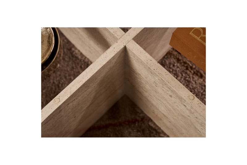 Soffbord Aeris 75 cm med Glasskiva - Travertin / Transparent - Möbler - Bord & matgrupper - Soffbord