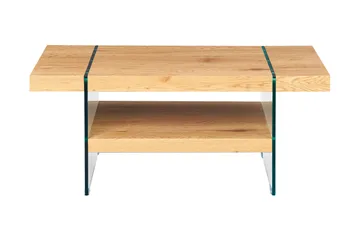 Aldreda Soffbord 110 cm med Förvaring Hylla - Glas/Natur/Brun - Möbler - Bord & matgrupper - Soffbord