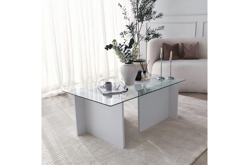 Almasi Soffbord 105x40x105 cm - Vit - Möbler - Bord & matgrupper - Soffbord