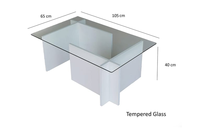Almasi Soffbord 105x40x105 cm - Vit - Möbler - Bord & matgrupper - Soffbord