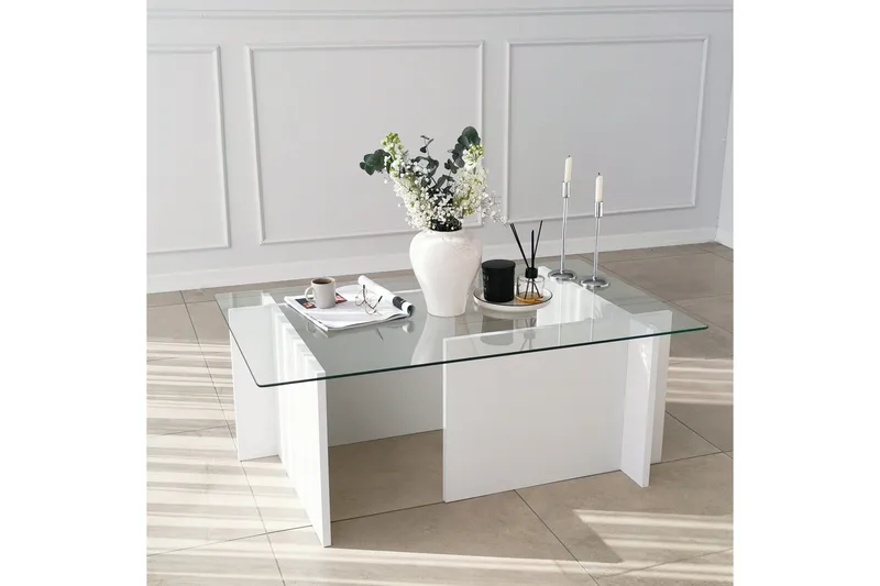 Almasi Soffbord 105x40x105 cm - Vit - Möbler - Bord & matgrupper - Soffbord