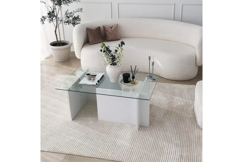 Almasi Soffbord 105x40x105 cm - Vit - Möbler - Bord & matgrupper - Soffbord