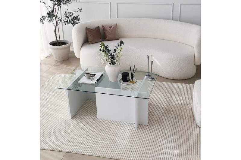 Almasi Soffbord 105x40x105 cm - Vit - Möbler - Bord & matgrupper - Soffbord