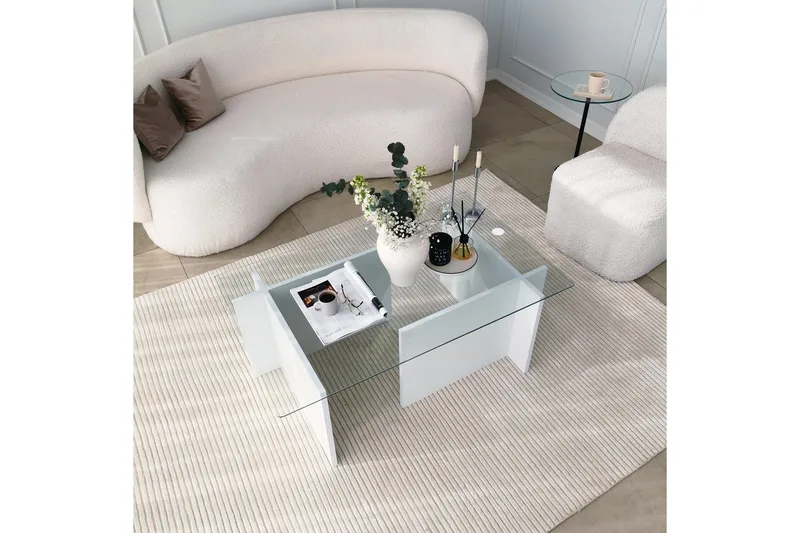 Almasi Soffbord 105x40x105 cm - Vit - Möbler - Bord & matgrupper - Soffbord