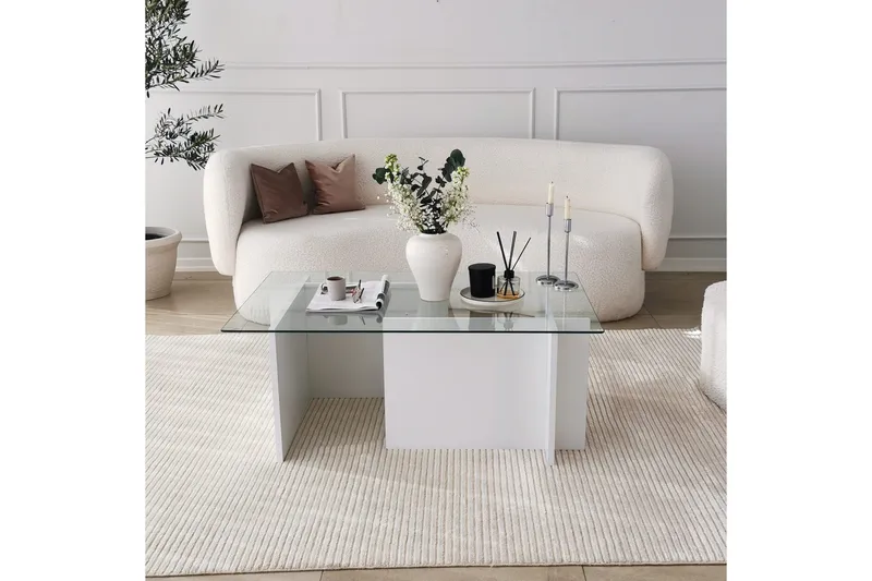 Almasi Soffbord 105x40x105 cm - Vit - Möbler - Bord & matgrupper - Soffbord