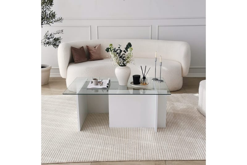 Almasi Soffbord 105x40x105 cm - Vit - Möbler - Bord & matgrupper - Soffbord