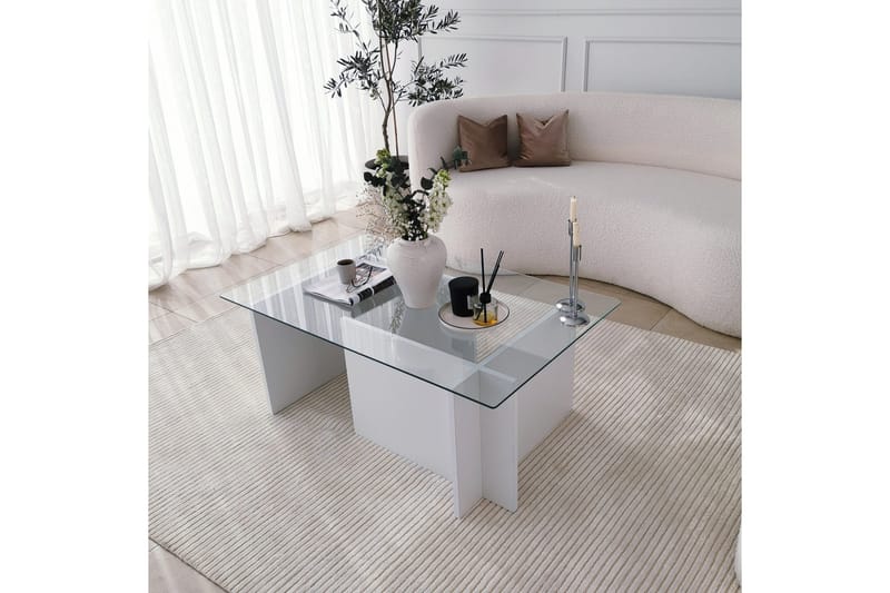 Almasi Soffbord 105x40x105 cm - Vit - Möbler - Bord & matgrupper - Soffbord