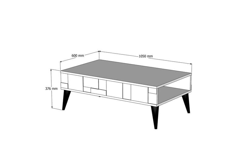 Alsacia Soffbord 105 cm - Mörkbrun/Vit - Soffbord