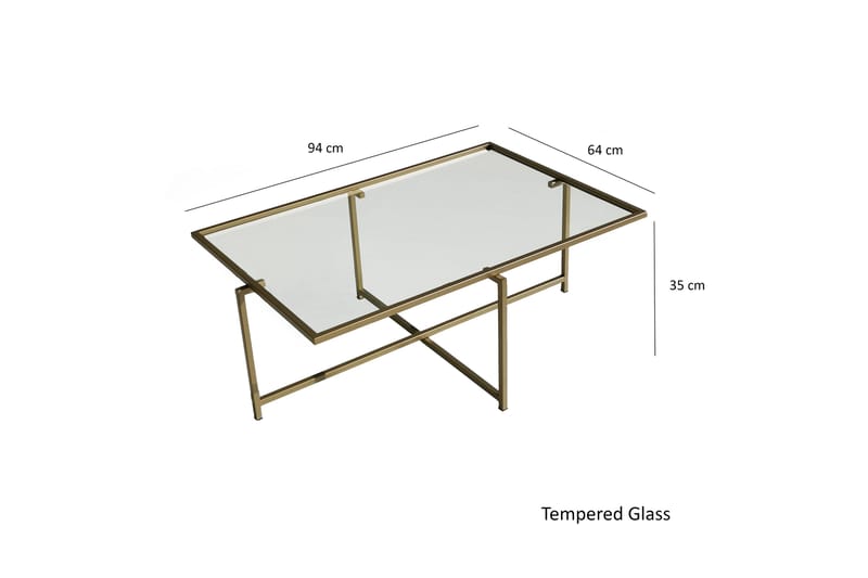 Alskaliden Soffbord 94x35x94 cm - Guld - Möbler - Bord & matgrupper - Soffbord
