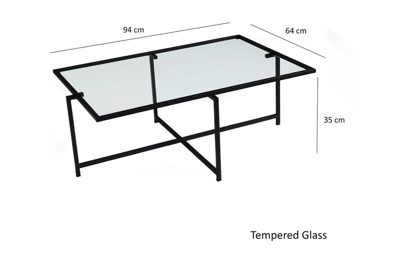 Alskaliden Soffbord 94x35x94 cm - Svart - Soffbord