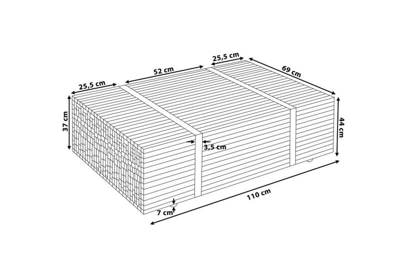 Amlin Soffbord 110 cm på Hjul - Brun/Svart - Soffbord - Soffbord med hjul