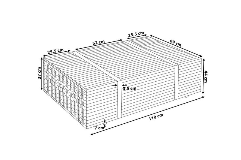 Amlin Soffbord 110 cm på Hjul - Brun/Svart - Möbler - Bord & matgrupper - Soffbord