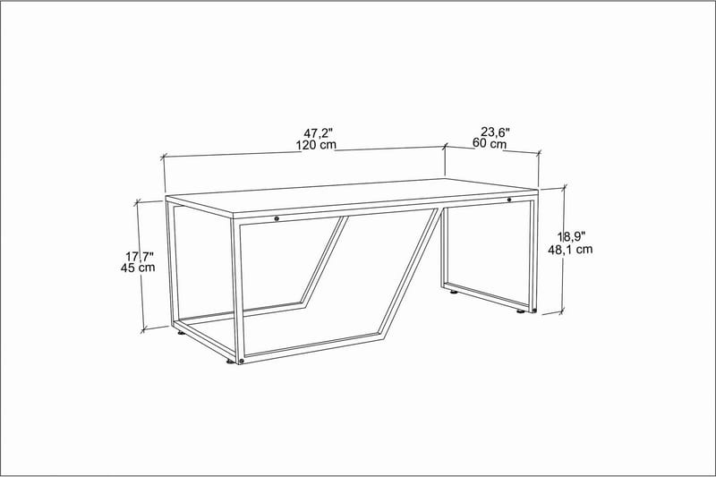 Andifli Soffbord 60x48x120 cm - Vit - Möbler - Bord & matgrupper - Soffbord