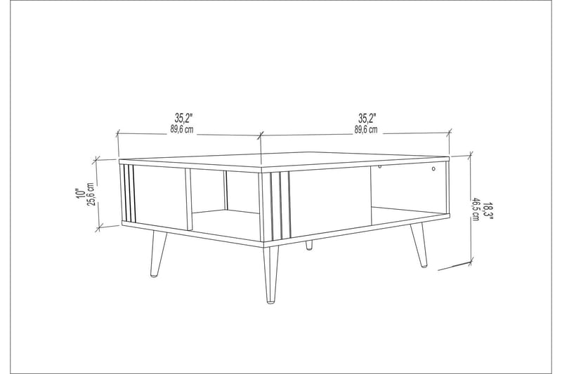 Andifli Soffbord 89,6x46,5x89,6 cm - Brun - Soffbord