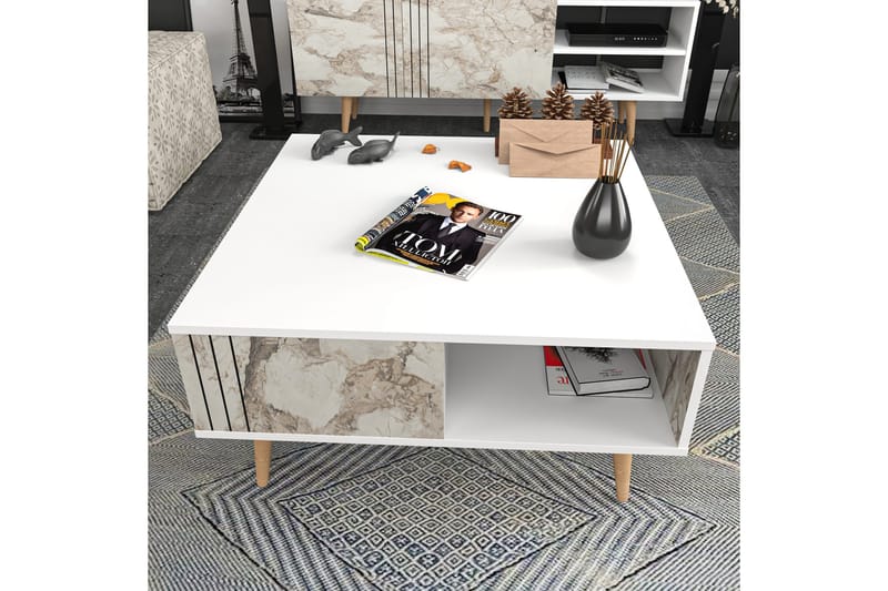 Andifli Soffbord 89,6x46,5x89,6 cm - Vit - Möbler - Bord & matgrupper - Soffbord