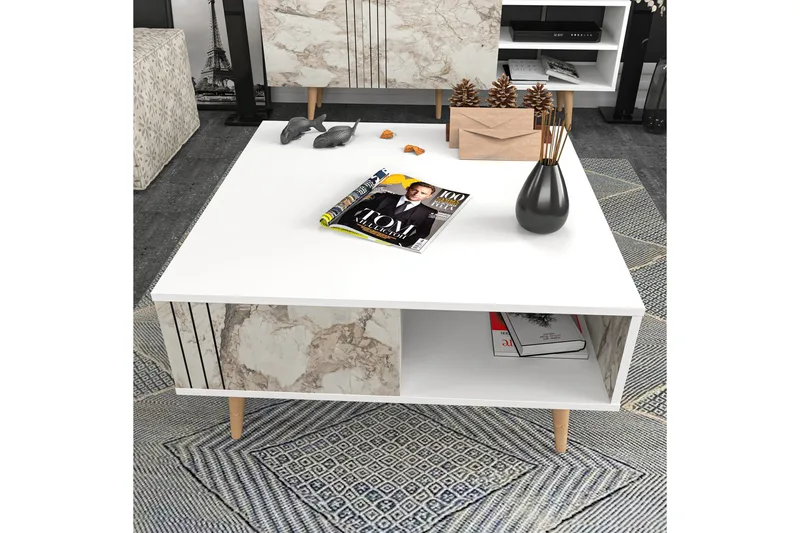 Andifli Soffbord 89,6x46,5x89,6 cm - Vit - Möbler - Bord & matgrupper - Soffbord