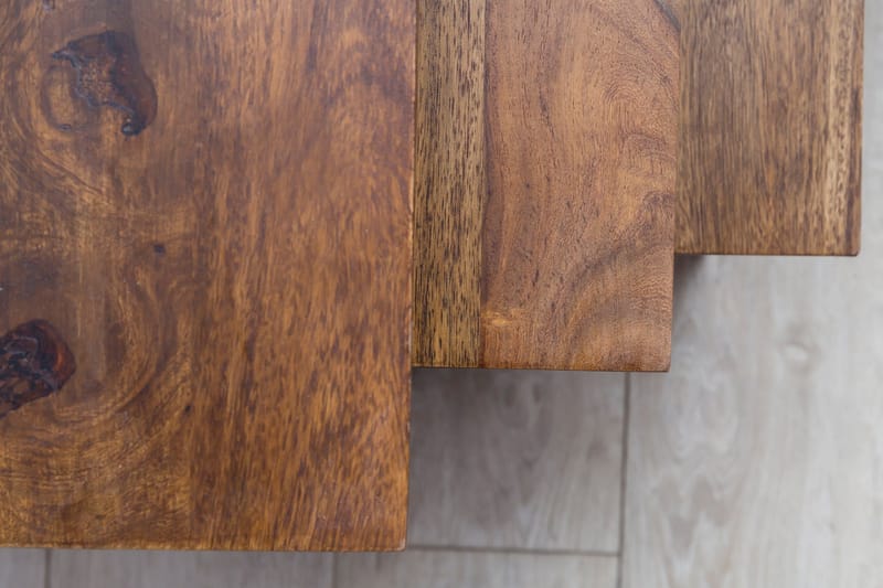 Aranza Satsbord 45 cm 3 Bord - Massivt Trä/Svart - Möbler - Bord & matgrupper - Soffbord