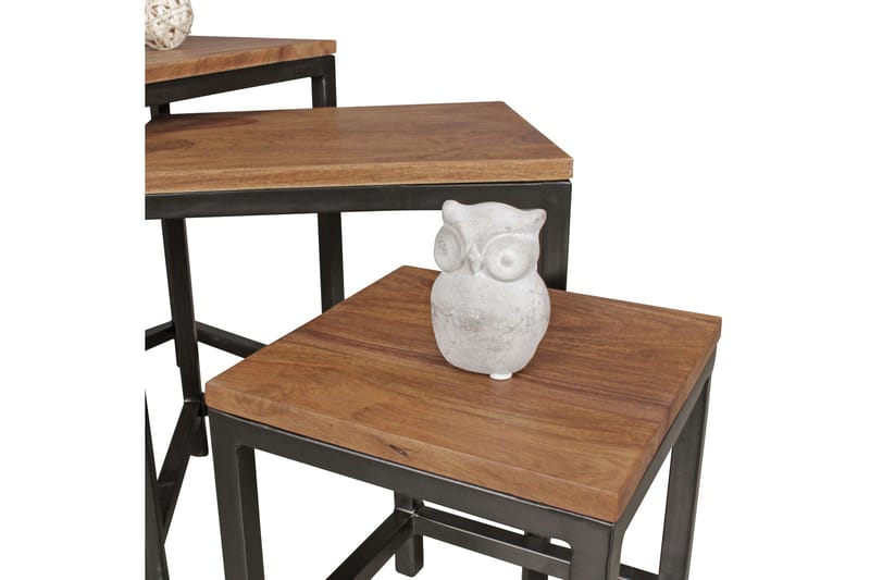 Aranza Satsbord 45 cm 3 Bord - Massivt Trä/Svart - Möbler - Bord & matgrupper - Soffbord