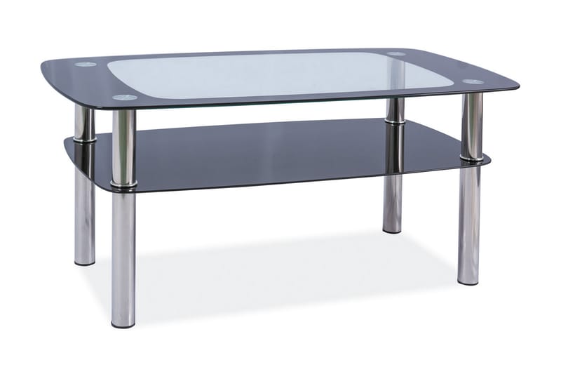 Aravan Soffbord 100 cm, Glas - Glas/Silver - Soffbord