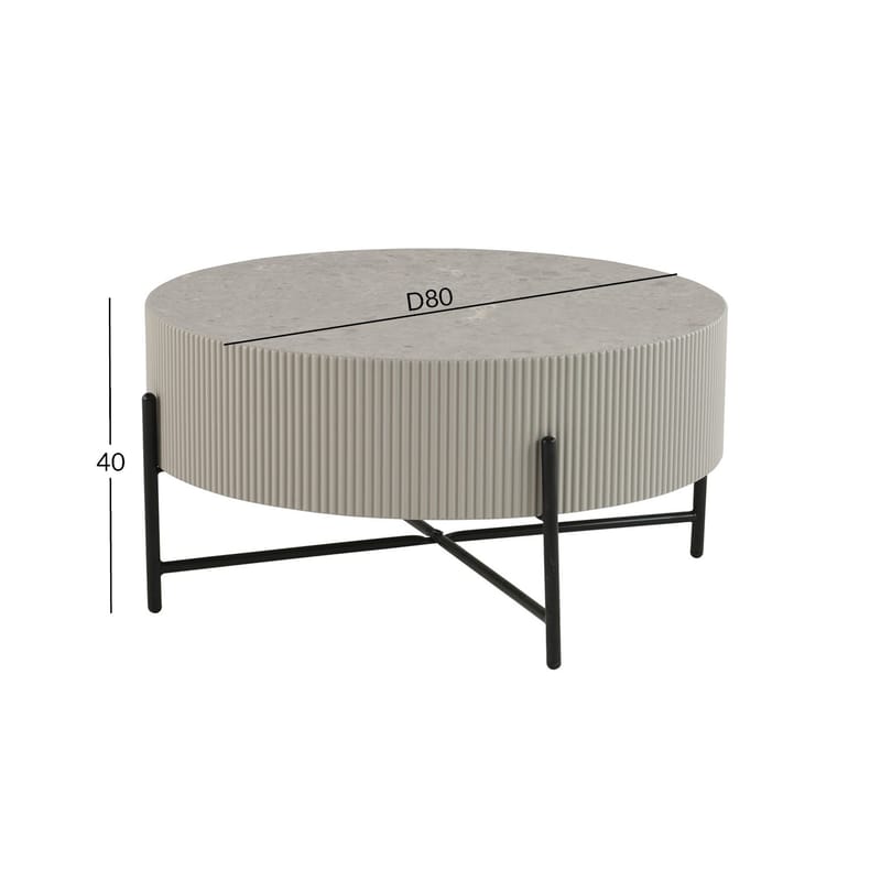 Soffbord Asher Ø80x40 cm - Grå - Möbler - Bord & matgrupper - Soffbord