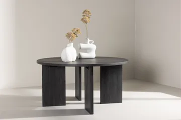 Askerön Runt Soffbord 80 cm med Plankben i Trä - Svart - Möbler - Bord & matgrupper - Soffbord