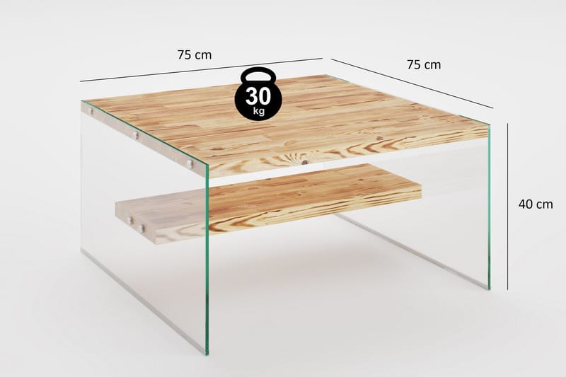 Assanisa Soffbord 75 cm - Natur/Glas - Möbler - Bord & matgrupper - Soffbord