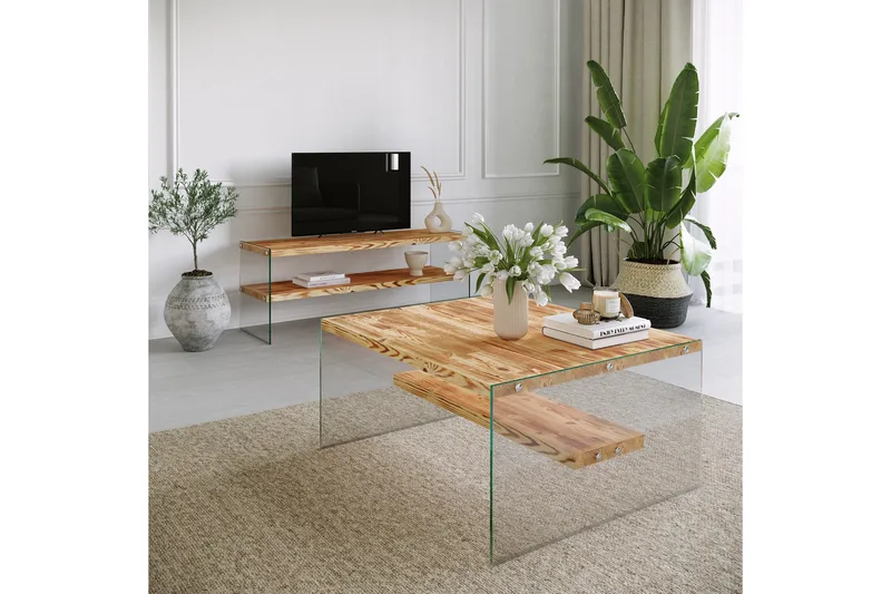 Assanisa Soffbord 75 cm - Natur/Glas - Möbler - Bord & matgrupper - Soffbord