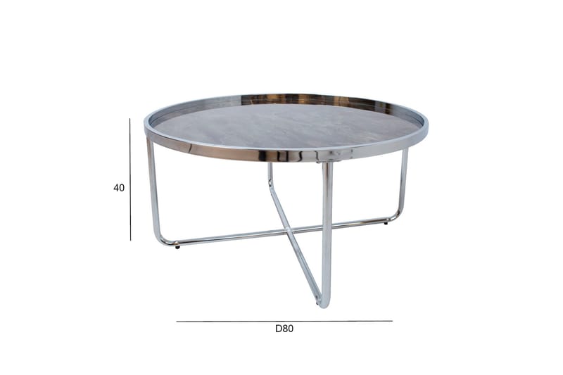 Astor Runt Soffbord i Metall och Glas - Grå - Möbler - Bord & matgrupper - Soffbord