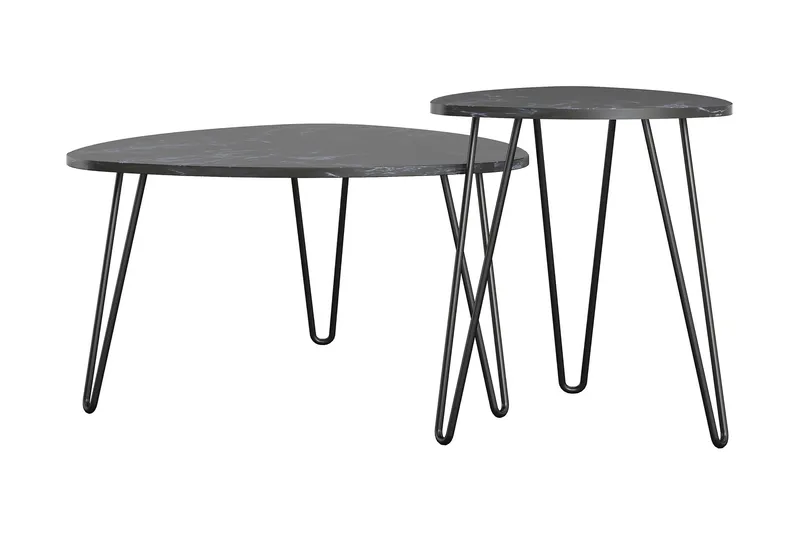 Athena Satsbord Svart/Marmormönster - Novogratz - Möbler - Bord & matgrupper - Soffbord