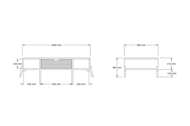 Athodna Soffbord 100x28,2x100 cm - Blå - Soffbord