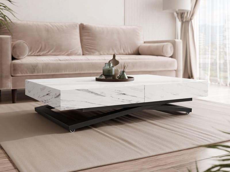 Avendi Soffbord 120 cm - Svart, vit marmor - M öbler - Bord & matgrupper - Soffbord
