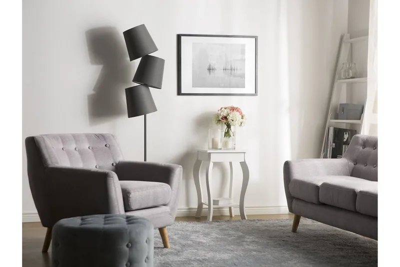 Avon 38 cm Kvadratiskt Soffbord med Förvaring i Målat Trä, Vit