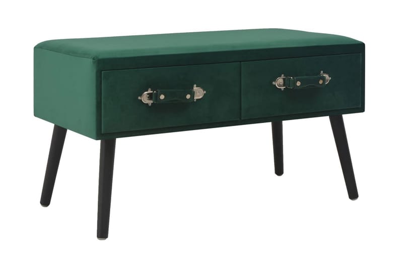 Bänk med lådor 80 cm grön sammet - Grön - Möbler - Bord & matgrupper - Soffbord