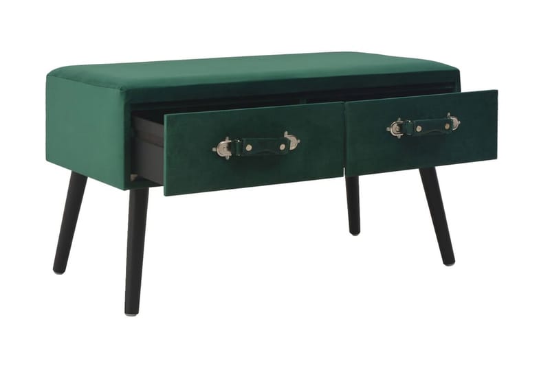 Bänk med lådor 80 cm grön sammet - Grön - Möbler - Bord & matgrupper - Soffbord
