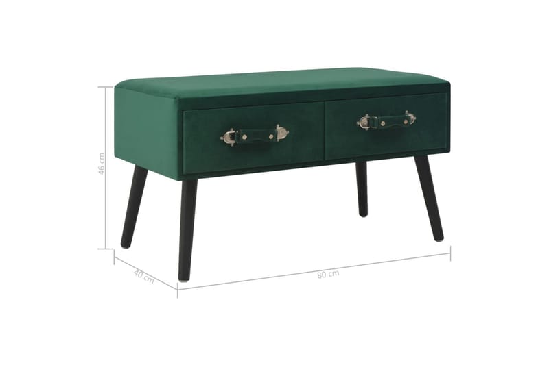 Bänk med lådor 80 cm grön sammet - Grön - Möbler - Bord & matgrupper - Soffbord