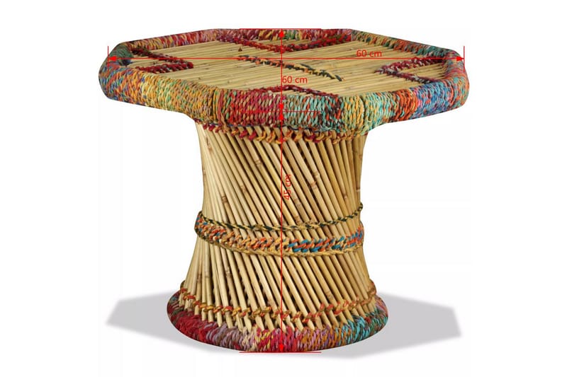 Soffbord bambu med chindidetaljer flerfärgad - Flerfärgad - Soffbord