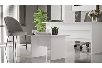 Barrock Rektangulärt Soffbord 60 cm i Trä med Panelben - Vit - Möbler - Bord & matgrupper - Soffbord