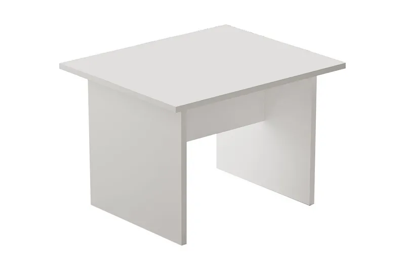 Barrock Rektangulärt Soffbord 60 cm i Trä med Panelben, Vit