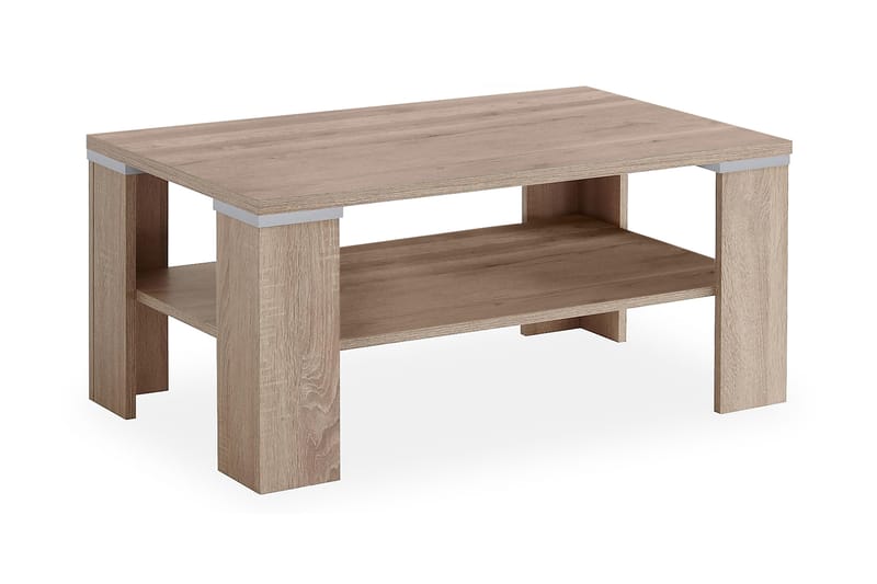 Bastia Soffbord 100 cm med Förvaring Hyllor - Ljus Ekfärg - Möbler - Bord & matgrupper - Soffbord