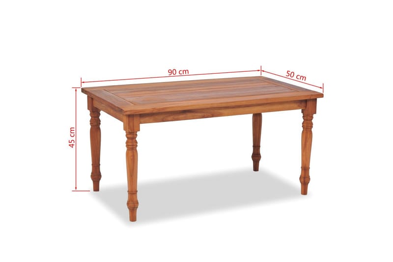 Batavia-soffbord teakträ 90x50x45 cm - Brun - Möbler - Bord & matgrupper - Soffbord