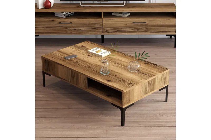 Bauksa Soffbord 105x32,6x105 cm - Brun - Möbler - Bord & matgrupper - Soffbord