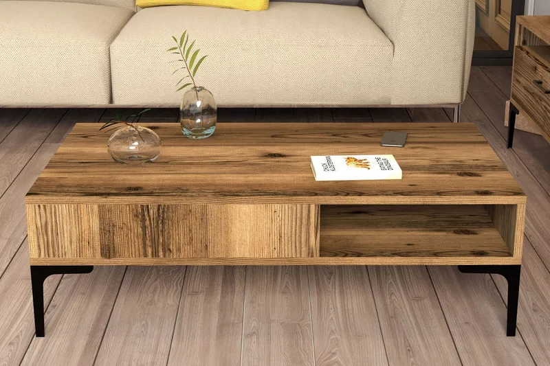 Bauksa Soffbord 105x32,6x105 cm - Brun - Möbler - Bord & matgrupper - Soffbord