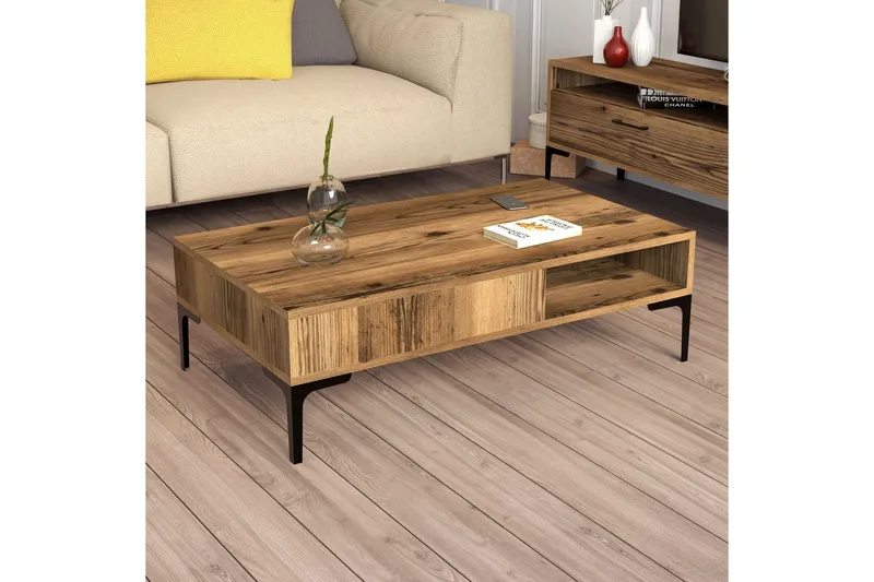 Bauksa Soffbord 105x32,6x105 cm - Brun - Möbler - Bord & matgrupper - Soffbord